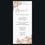 Boho Rustic Citrouille Fall in Love Menu Card<br><div class="desc">Boho Rustic Citrouille Fall in Love Fête des mariées Menu Card</div>