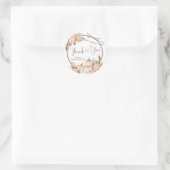 Boho Rustic Citrouille Fall in Love Merci Sticker (Sac)