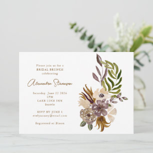 Boho Rustic Dusty Natuur Botanische Bridal Brunch Kaart