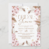Boho Rustic Dusty Pink Bridal Shower Invitation (Devant)