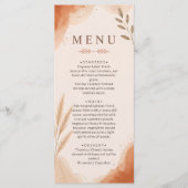 Boho Rustic Earth Tone Terracotta Bruiloft Menu (Voorkant)
