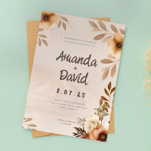 Boho Rustic Elegant Wedding Invitation