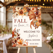 Boho Rustic Fall Floral Fête des mariées Affiche d