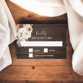 Boho Rustic Fall Flowers Mariage Carte RSVP