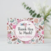 Boho Rustic Feather Arrow Floral Hartelijk dank Kaart (Staand voorkant)