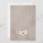 Boho Rustic Feather et Floral Faire-part de mariag (Dos)