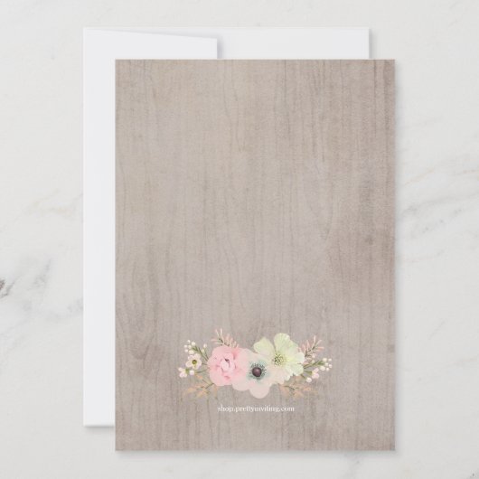 Boho Rustic Feather et Floral Faire-part de mariag (Dos)