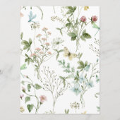 Boho Rustic Fleur sauvage menu Mariage (Dos)