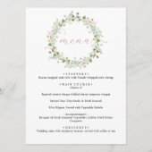 Boho Rustic Fleur sauvage menu Mariage (Devant)