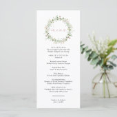 Boho Rustic Fleur sauvage menu Mariage (Debout devant)