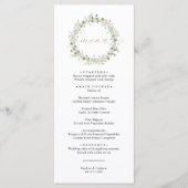 Boho Rustic Fleur sauvage menu Mariage (Devant)