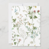 Boho Rustic Fleurs sauvages Baptême Invitation (Dos)
