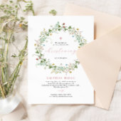 Boho Rustic Fleurs sauvages Christening Invitation