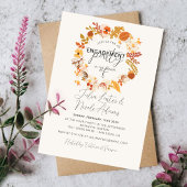 Boho Rustic Floral Autumn Herfsten Engagement Part Kaart