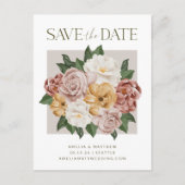 Boho Rustic Floral Bouquet Elegant redt de datum Briefkaart (Voorkant)