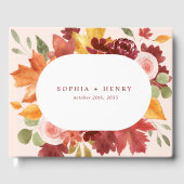 Boho Rustic Floral Bourgogne Fall Wedding Gastenboek (Voorkant)