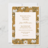 Boho Rustic Floral Daisies Yellow Baby shower Kaart (Voorkant)