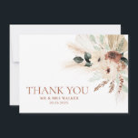 Boho Rustic Floral Mariage Carte de remerciements<br><div class="desc">Un carte de remerciements plat mariage boho avec terracotta de fleurs séchées pampas herbe et feuilles d'eucalyptus design. Objets correspondants disponibles y compris faire-part de mariage,  mariage enregistrer la date et plus.</div>