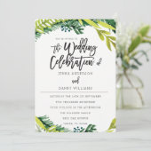 Boho Rustic Floral Wedding Invitation Kaart (Staand voorkant)