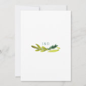 Boho Rustic Floral Wedding Invitation Kaart (Achterkant)