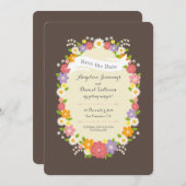 Boho Rustic Floral Wreath Wedding Aankondiging (Voorkant / Achterkant)