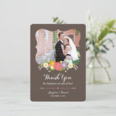 Boho Rustic Floral Wreath Wedding Bedankkaart (Staand voorkant)