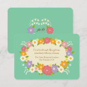 Boho Rustic Floral Wreath Wedding (Mint) (Voorkant / Achterkant)