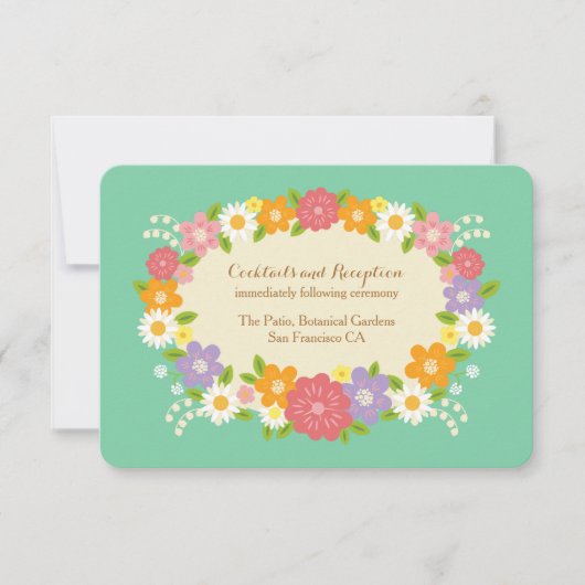 Boho Rustic Floral Wreath Wedding (Mint) (Voorkant)