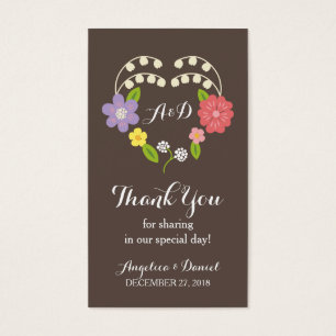 Boho Rustic Floral Wreath Wedding Visitekaartjes