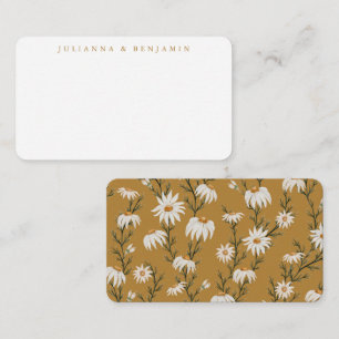 Boho Rustic Floral Yellow Custom Gift Enclosure Notitiekaartje