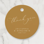 Boho Rustic Floral Yellow Wedding Aangepast Dank j Bedankjes Labels (Voorkant)