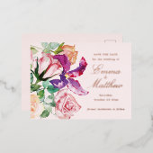 Boho Rustic Garden Wedding Save the Date Folie Feestdagen Briefkaart (Voorkant / Achterkant)