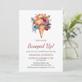 Boho Rustic Glace Cream Invitation de la nuptiale  (Debout devant)