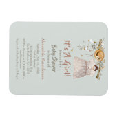 Boho Rustic Greenery Baby Girl Magneet (Horizontaal)