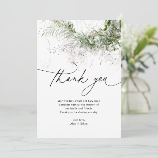 Boho Rustic Greenery Mariage Merci (Debout devant)