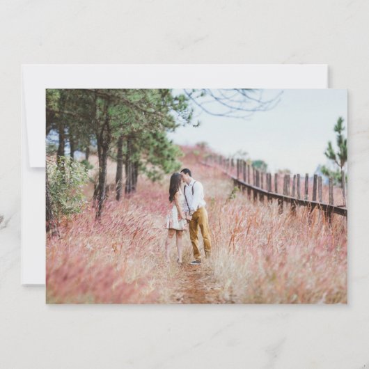 Boho Rustic Greenery Wedding Photo Save the Date (Achterkant)