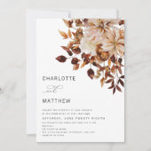 Boho Rustic Herfst Autumn leveert Floral Wedding Kaart (Voorkant)