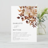 Boho Rustic Herfst Autumn leveert Floral Wedding Kaart (Staand voorkant)