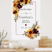 Boho Rustic Herfst Bloem Bruidsbruiloft Welkomstbo Poster (Keuken)