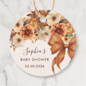 Boho Rustic Herfst Floral Baby shower Bedankjes Labels (Voorkant)