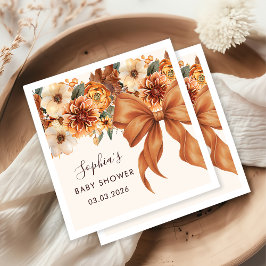 Boho Rustic Herfst Floral Baby shower Party Servet