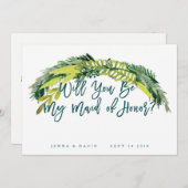 Boho Rustic, jij bent mijn Kaart van de Maid of Ho (Voorkant / Achterkant)