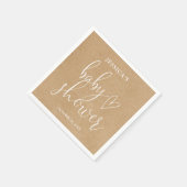 Boho Rustic Kraft Genderneutraal Baby shower Servet (Hoek)