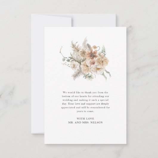 Boho Rustic Mariage Merci (Dos)