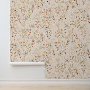 Boho Rustic Meadow Flowers Floral Botanische Natuu Behang