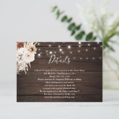 Boho Rustic Neutral Flowers Wedding Details Enclos Informatiekaartje (Staand voorkant)