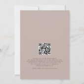 Boho Rustic Pampas Script QR Code Bruiloft Kaart (Achterkant)