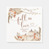 Boho Rustic Pompoen Fall in Love Papieren Servet (Voorkant)