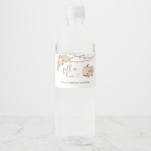 Boho Rustic Pompoen Herfst Verliefd Waterfles Etiket