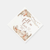 Boho Rustic Pompoen Verliefd Papieren Servet (Hoek)